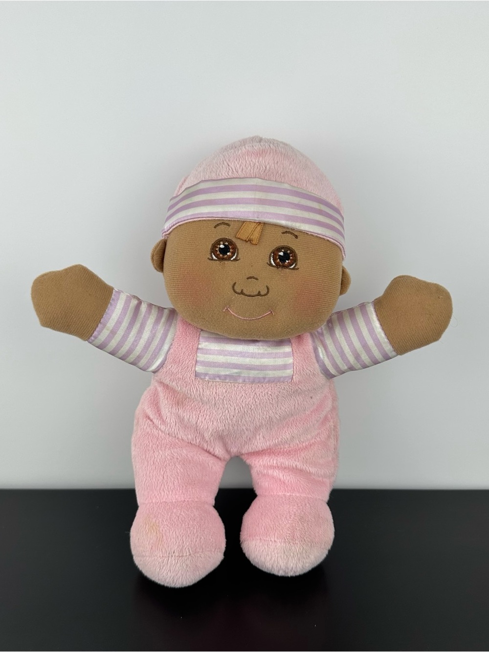Vintage Cabbage Patch Kids My First CPK Pink Purple Baby Doll 10.5” Plush Rattle